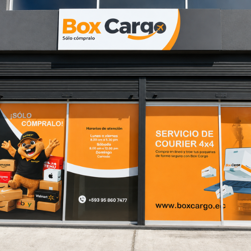 Fachada de la sucursal Box Cargo en Quito