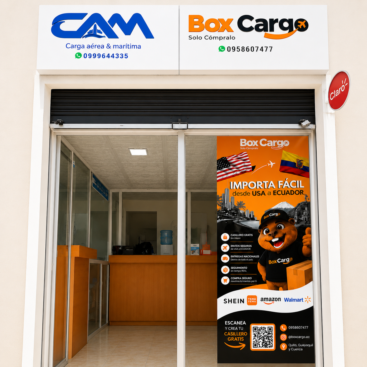 Oficina de la sucursal Box Cargo en Cuenca